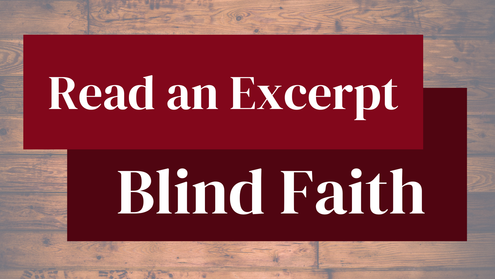 Blind Faith Excerpt - Mary B. Barbee - Cozy Mystery Author